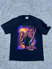 Darth Maul Star Wars Episode 1 The Dark Side Graphic T-Shirt Men L Lee VTG
