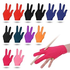 APLZGMG 12Pcs Three Fingers Billiard Gloves, Elastic Cue Sports Pool Gloves, ...