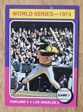 1975 TOPPS BASEBALL WORLD SERIES-1974 REGGIE JACKSON OAKLAND A'S #461