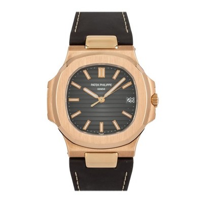 Patek Philippe Nautilus Datum Rose Gold Auto 40mm Uhr Braunes Ziffernblatt
