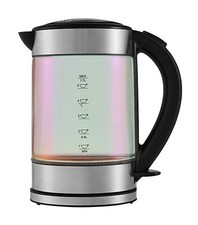 3000KW Rapid Boil Element - Metallic Colour & Glass Kettle 1.7L - Sleek Design.
