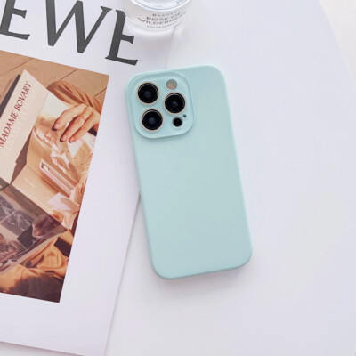 For iPhone 15 Pro 14 Plus 13 Shockproof Simple Solid Color Silicone Phone Case