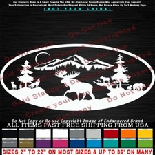 - Moose Bull Scenery Oval Hunting Wildlife Car Truck Sticker Vinyl Decal