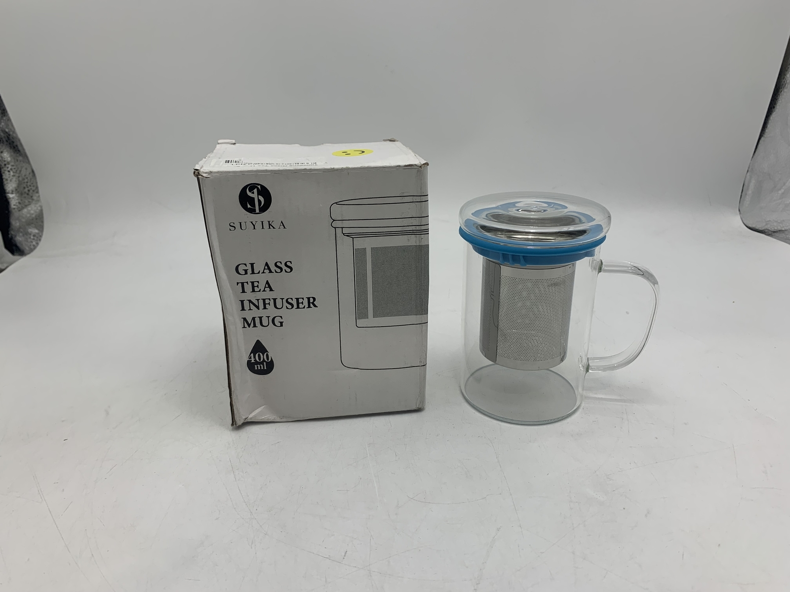 СТЕКЛЯННАЯ ЧАШКА ДЛЯ ЧАЯ SUYIKA TOMOTIME С КРЫШКОЙ 135 УНЦИЙ 400 МЛ - СИНЯЯ 5090₽