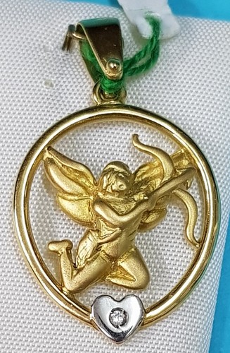 Pendentif Cœur En Or 18 Carats - 1,50 Grammes, 25x16 Mm, Neuf Avec étiquettes, Thème Amour