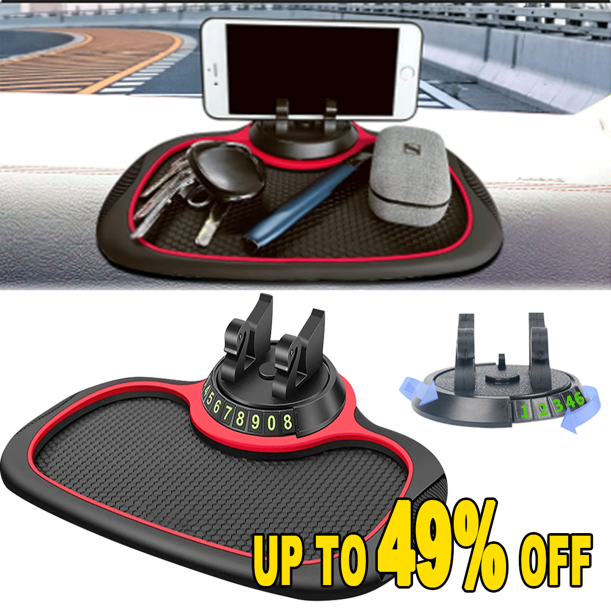 Multifunction Car AntiSlip Mat Auto Phone Holder Anti Skid Dash Phone