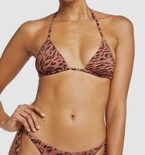  105 Vitamin A Women's Pink Gia Triangle Bikini Top Swimwear Size 10/L