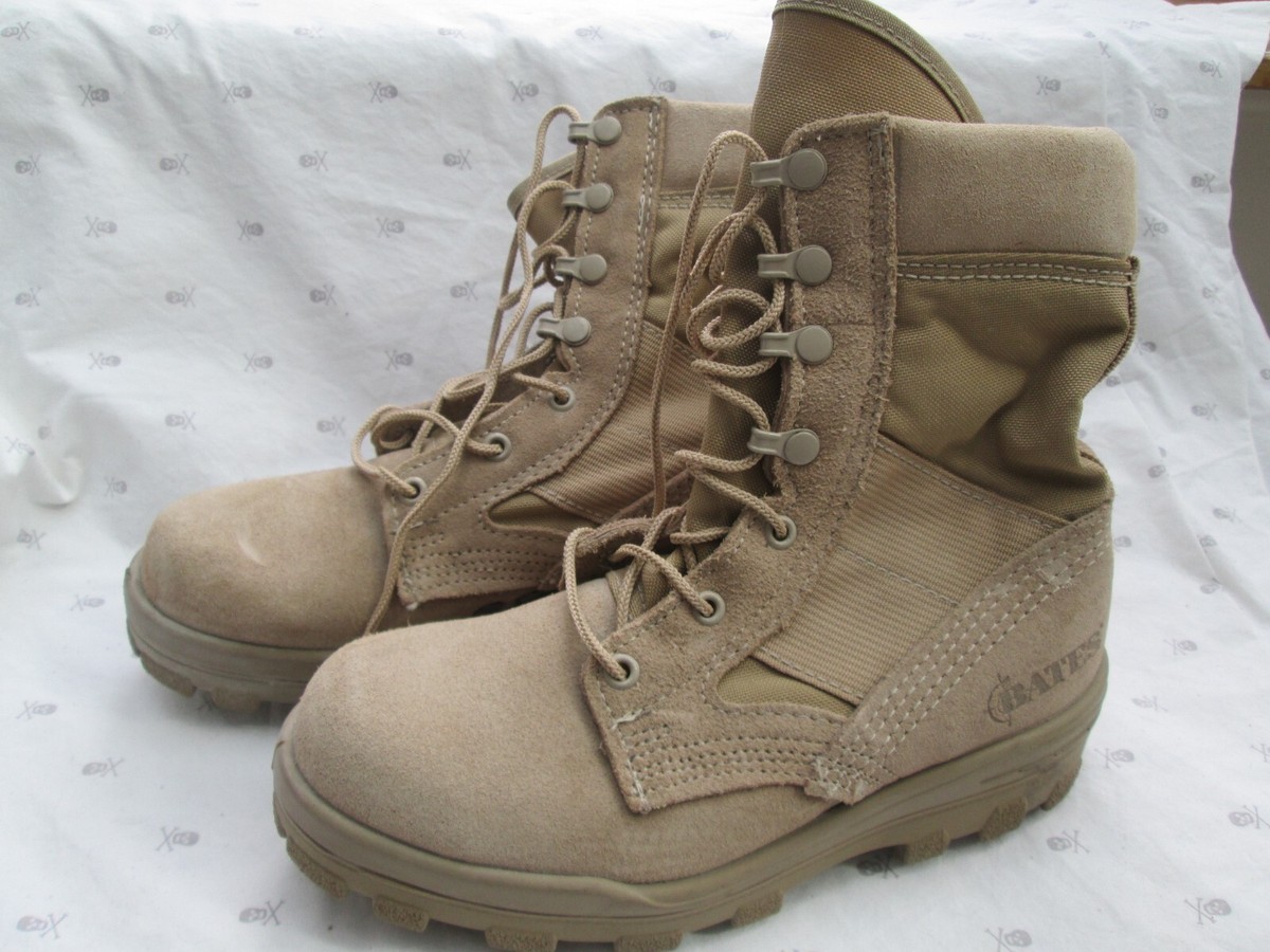 Bates DuraShocks Combat Boots Men 5.5 Tan Suede Leather Vibram‎ Sole Military Bates USMC Lightweight Durashocks Review (Bates Combat Boots  main image 2