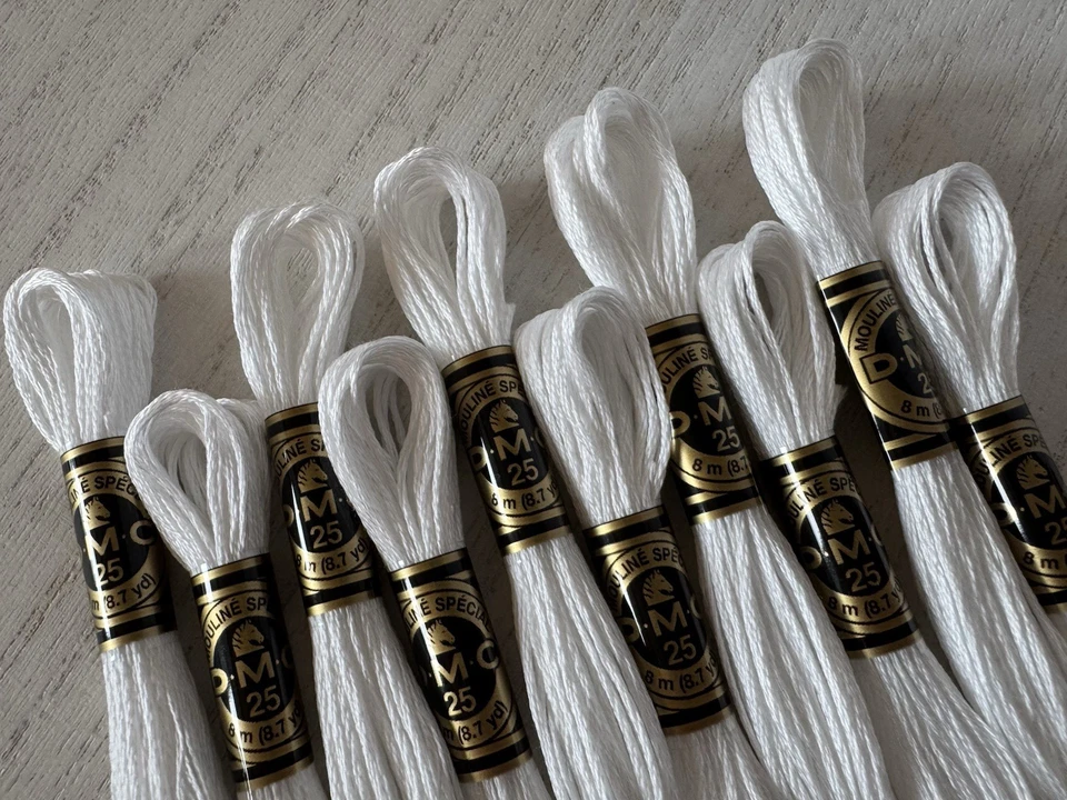 DMC Cotton Embroidery Floss Thread~Lot of 10 Skeins~White 117-BLANC - Image 4 of 4