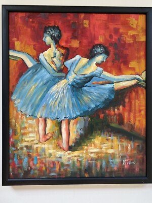 Original Oil on Canvas of Ballerinas By Vitus Shell