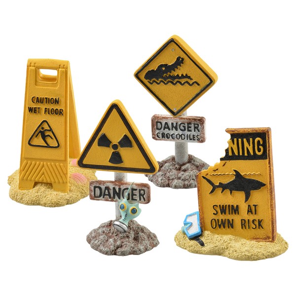 Aqua Della Warnschild Aquariumdekoration 7,9X4,3X8,3Cm FüR Süß- & Meerwasser-image