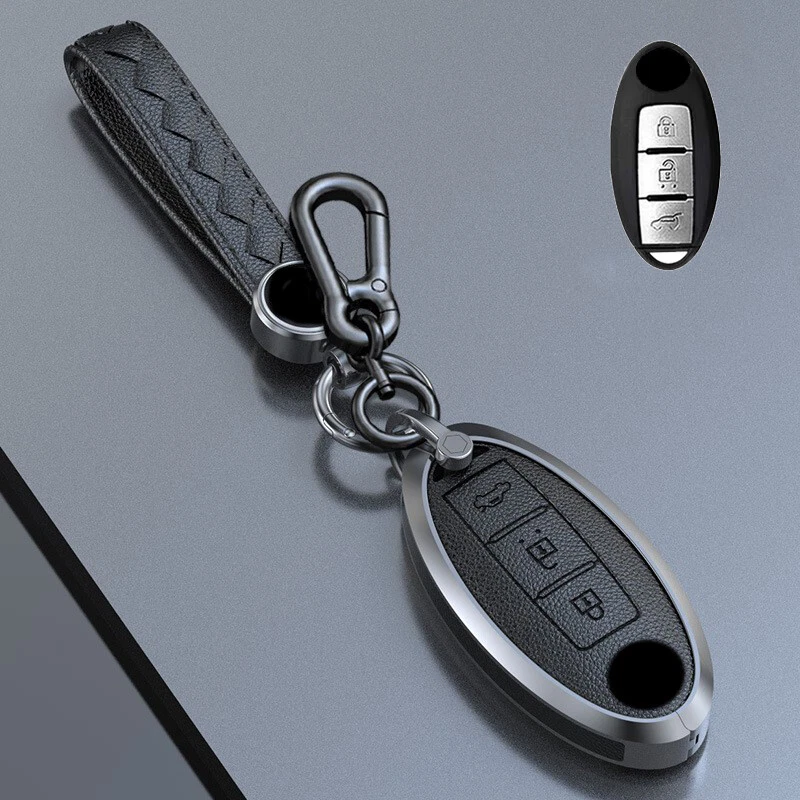 Цинковый сплав кожаный автомобильный брелок чехол для Infiniti для Nissan Almera Sentra - Изображение 3 из 4
