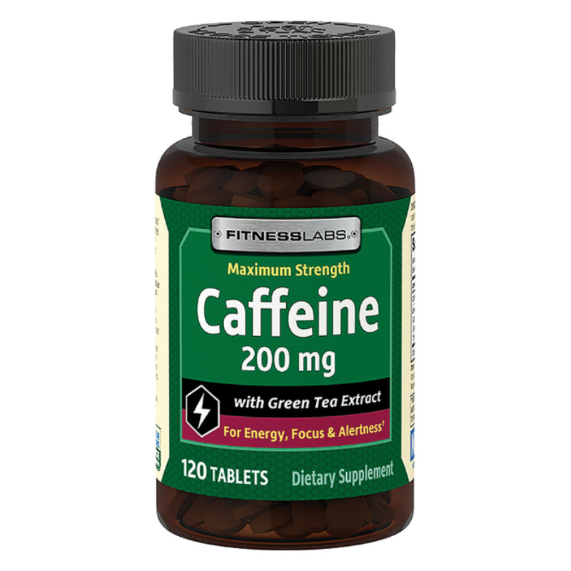 CAFFEINE Cafeina con te verde 200mg 120 Tabs Perdida de peso, Fitness +Energia