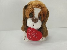Russ Baxter Valentine's I Love You Bassett Puppy Dog Plush Stuffed Animal Toy 7"