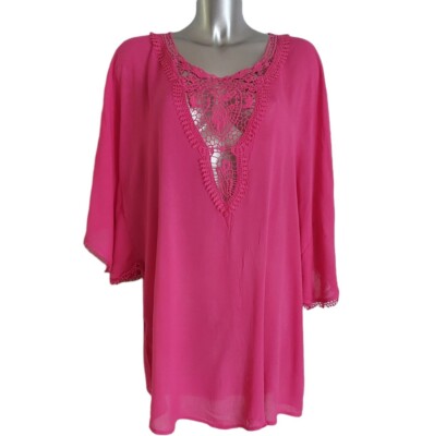 Womens Butterfly By Matthew Williamson Pink Summer Tunic Top Size 10