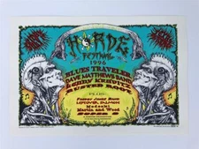 EMEK 1996 HORDE FESTIVAL SILKSCREEN ROCK CONCERT POSTER TEXAS DAVE MATHEWS BAND