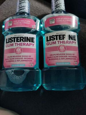 2 New Listerine Gum Therapy Antiseptic Glacier Mint 4X Healthier Mouthwash 1L