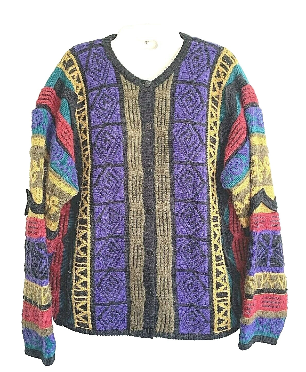 Multi-Color Oversized 1980s Vintage Sweaters for Women