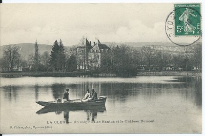 Cpa 01- The Cluse - A Corner of Lake Nantua and the Dumont Castle
