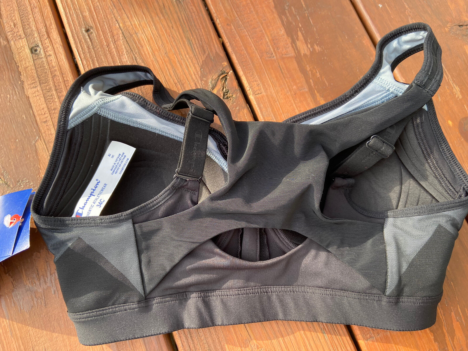 Champion Sports Bra Control Front Zip Maximum Support Double Dry 34C