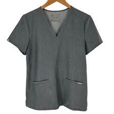 Figs Scrubs Technical Collection Charcoal Gray Short Sleeve Top Size Small