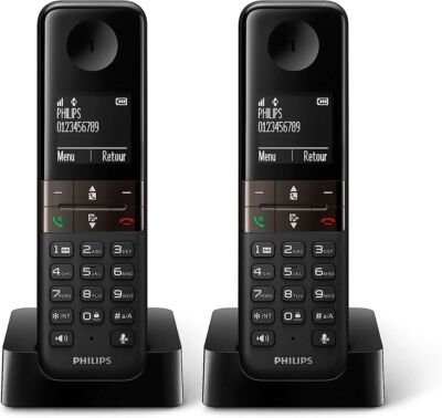* Philips Telefono Duo D4701 Negro