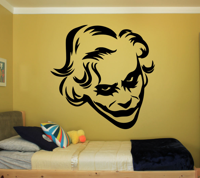 BATMAN JOKER FACE LARGE 22" WALL VINYL DECAL STICKER REMOVABLE YOUR