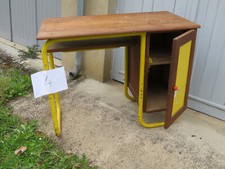 Bureau écolier enfant N° 4 bois fer vieux ancien vintage encrier année 60 70