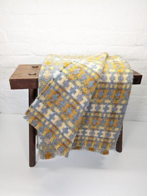 Lovely Wool Blanket Welsh Tapestry Fair Isle Design UK Made