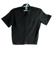 Dickies Short Sleeve Button Up Work Shirt Black Men Size 2XL