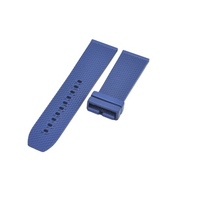 24x22mm Blue Rubber Watch Strap For Breitling Mesh SuperOcean Heritage