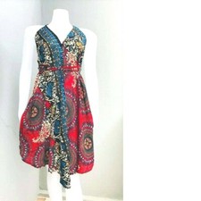 Women Girls Summer Short V Dress Mini Sexy Dress Beach  Bohemien., MD6