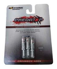 Rage Nockturnal Predator Size 1 LED Lighted Crossbow Arrow Nocks 3pk Red NT-722