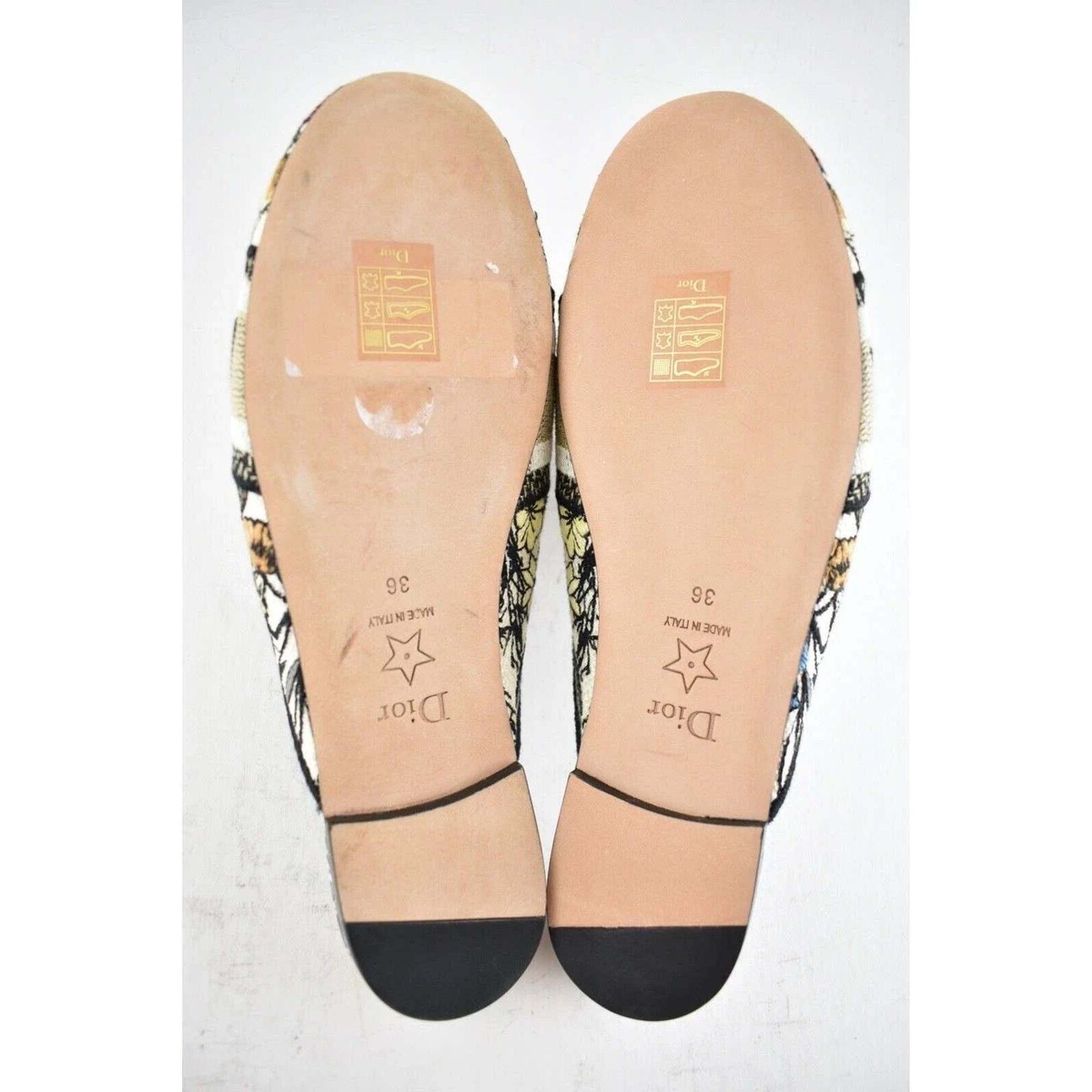 Christian Dior Off Mule Mille Fleurs Black Logo Backless Slide