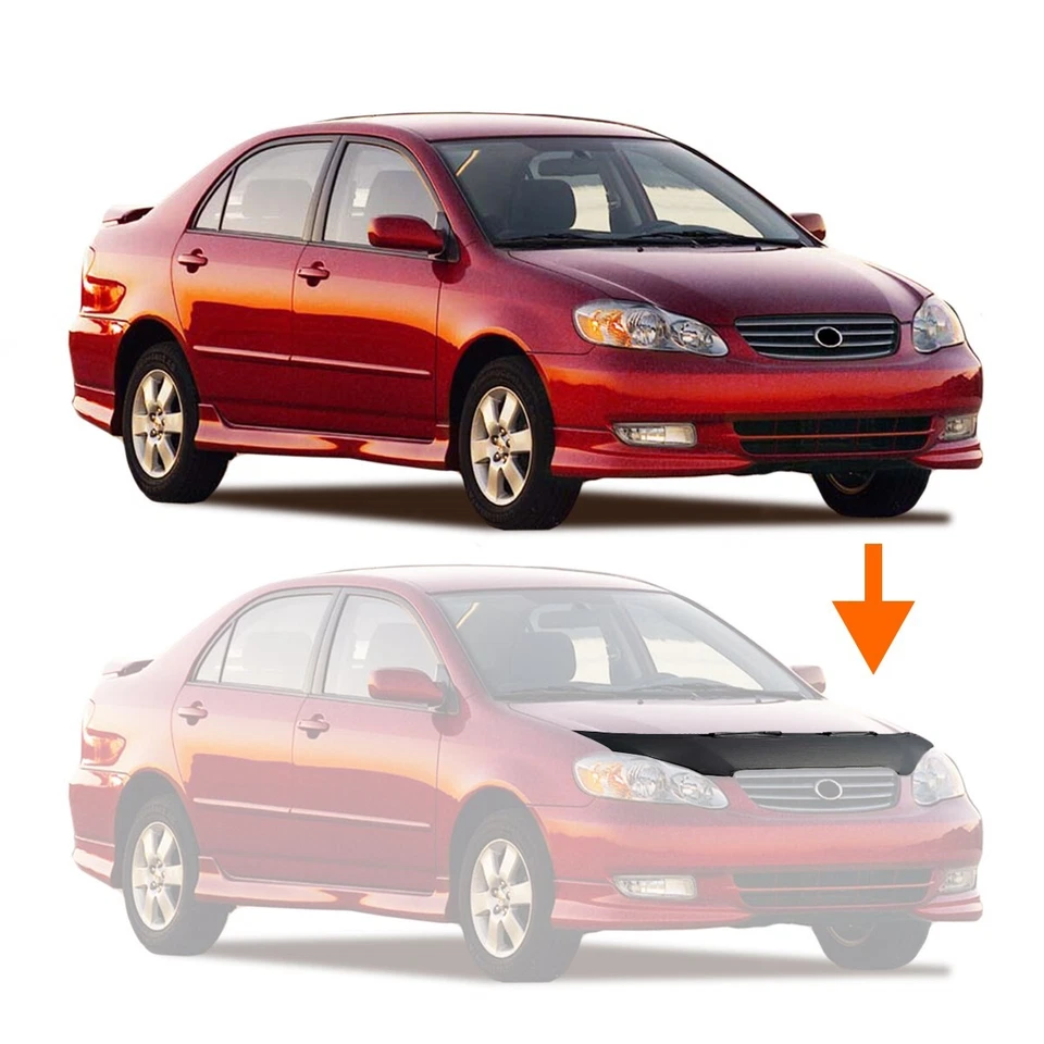 Black Car Bonnet Hood Bra Protector Mask Cover For Toyota Corolla 2003-2006 - Image 2 of 4