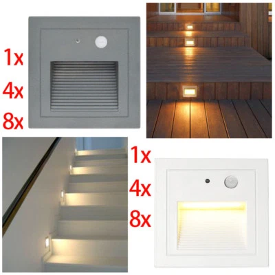 3W LED Wandeinbauleuchte Strahler Treppe Stufenlicht mit Bewegungsmelder 230V - Bild 1 von 4