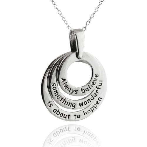 Collar Always Believe Something Wonderful is a punto de suceder - Plata de ley - Imagen 1 de 4