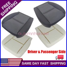 Driver & Passenger Side Bottom Seat Cover Black & Foam Pad For 07-13 Silverado
