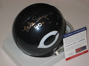 gale sayers signed helmet
