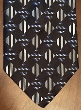 Robert Talbott Black Blue Hand Made 100% Silk Men’s Neck Tie Made In Usa