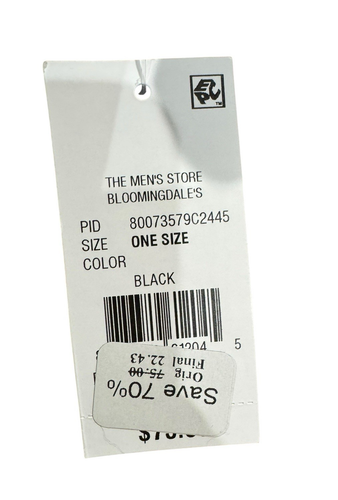 NEW The Mens Store At Bloomingdale's 100% Silk Tie Black NWT FREE Shipping - Picture 3 of 4