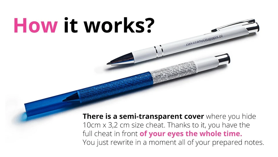 CHEAT PEN Spicker Kuli, Stift Cheating Pen für Prüfungen Tests FORBIDDEN PEN® - Bild 3 von 4