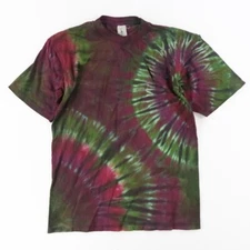 NWOT Single Stitch T-Shirt Blank Hand Tie Dyed Wheel Multi S/S Hering Sz. M 38'