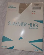 Vintage NOS Sears Summer Hug Regular Pantyhose Average SAND DUNE sandalfoot