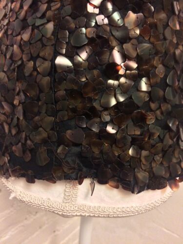 Top da sera Naeem Khan senza maniche in paillettes tartaruga taglia 6 - Foto 3 di 8