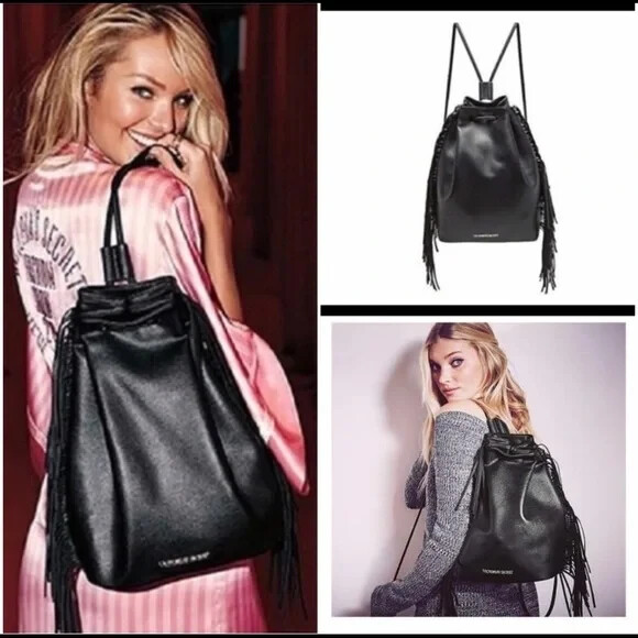 VICTORIAS SECRET Backpack FRINGE Vegan Leather Fashion Show  display picture 1