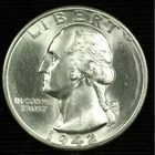 Washington Silver Quarter. 1942 S Brilliant Uncirculated. Lot # 9049-113-251
