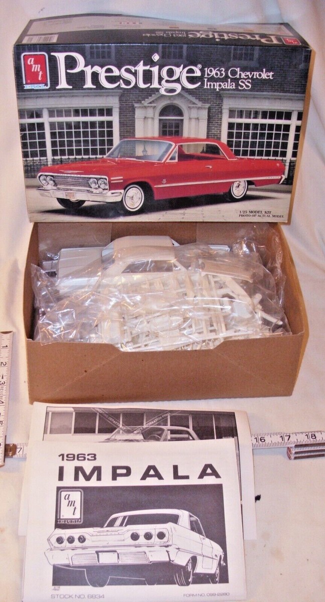 AMT 1963 CHEVROLET IMPALA SS PRESTIGE MODEL KIT 1/25 BOXED 6834 | eBay