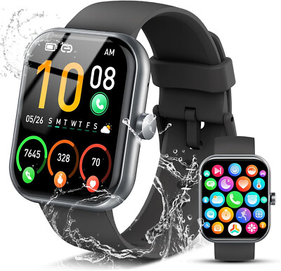 Smartwatch Damen Herren mit Telefonfunktion Always On Display für Android IOS