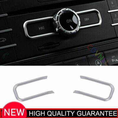 For Benz GLA CLA 2013-2019 Matte Silver Car Console Volume Button Frame Trim 2*